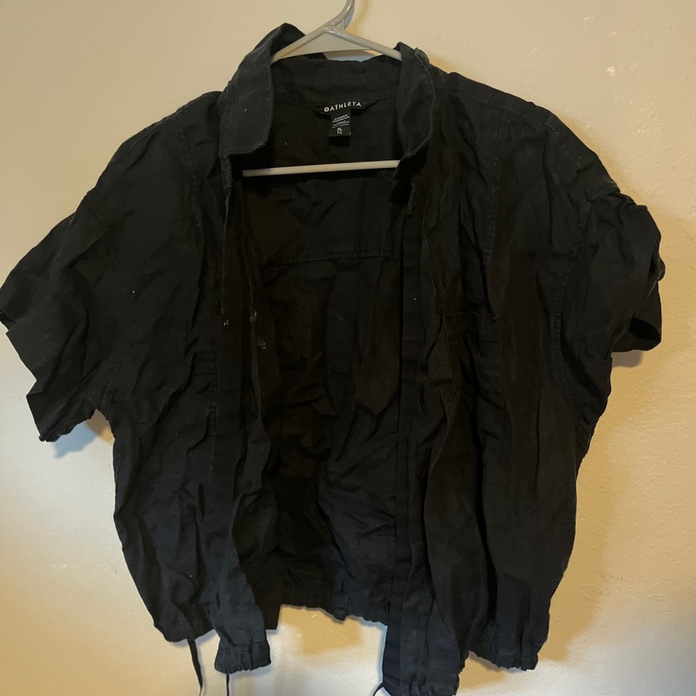 Athleta Men's Black Lightweight Open-Front Shirt Jacket